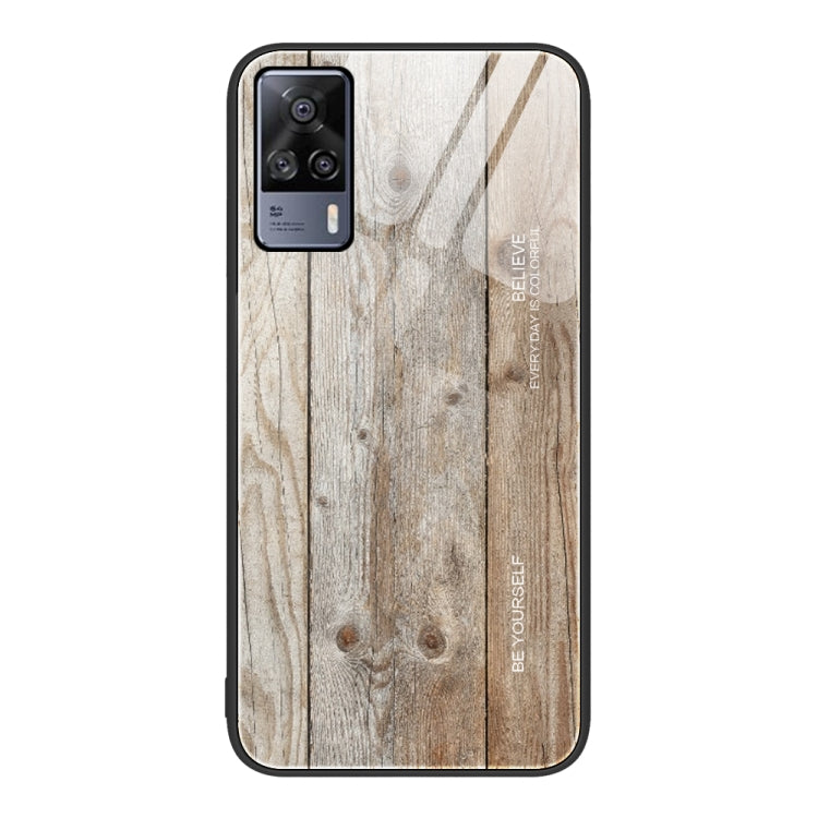 Wood Grain Glass Protective Case, For vivo S9e, For vivo V15, For vivo V21