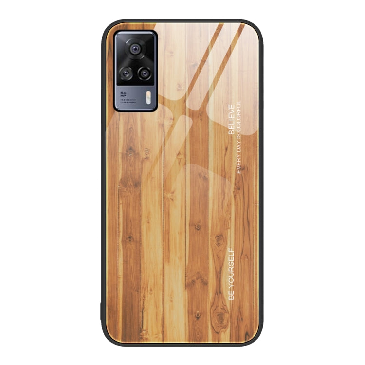 Wood Grain Glass Protective Case, For vivo S9e, For vivo V15, For vivo V21