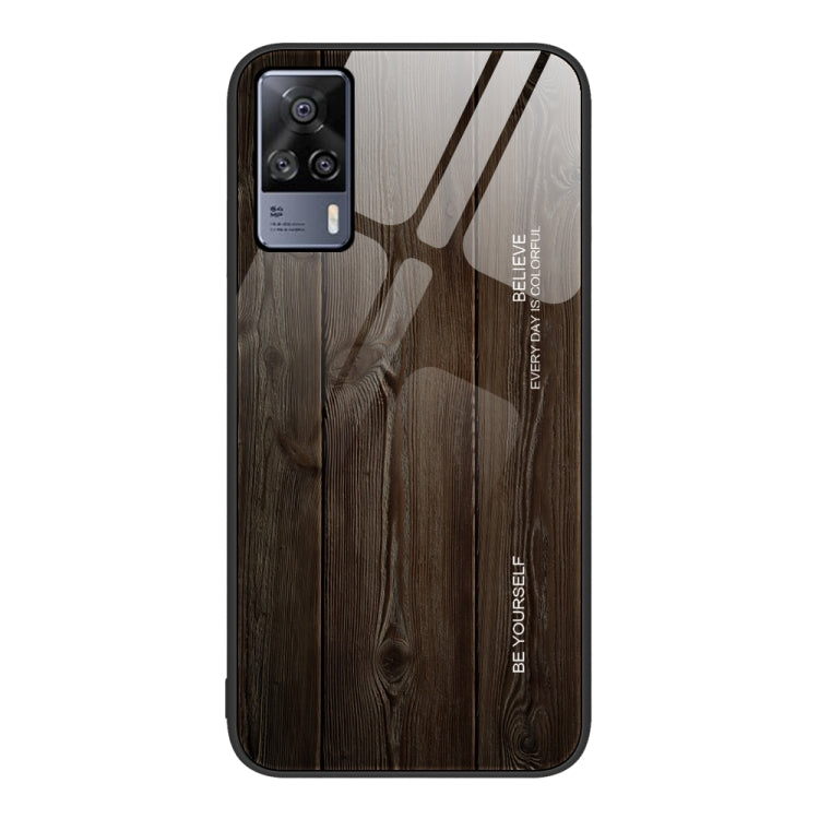 Wood Grain Glass Protective Case, For vivo S9e, For vivo V15, For vivo V21