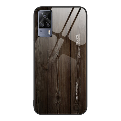 Wood Grain Glass Protective Case, For vivo S9e, For vivo V15, For vivo V21