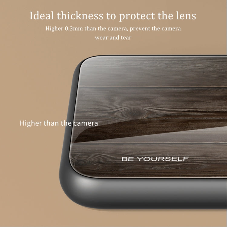 Wood Grain Glass Protective Case, For vivo S9e, For vivo V15, For vivo V21