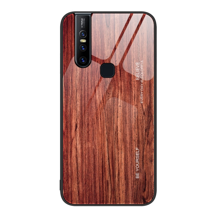 Wood Grain Glass Protective Case, For vivo S9e, For vivo V15, For vivo V21
