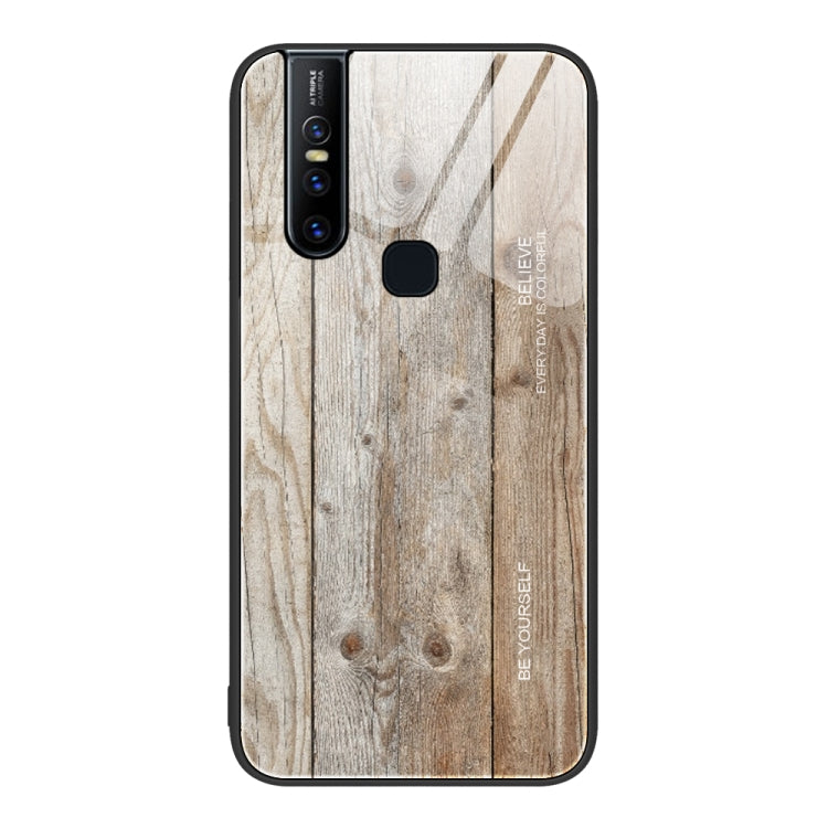 Wood Grain Glass Protective Case, For vivo S9e, For vivo V15, For vivo V21