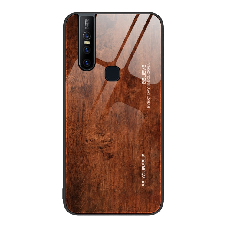 Wood Grain Glass Protective Case, For vivo S9e, For vivo V15, For vivo V21