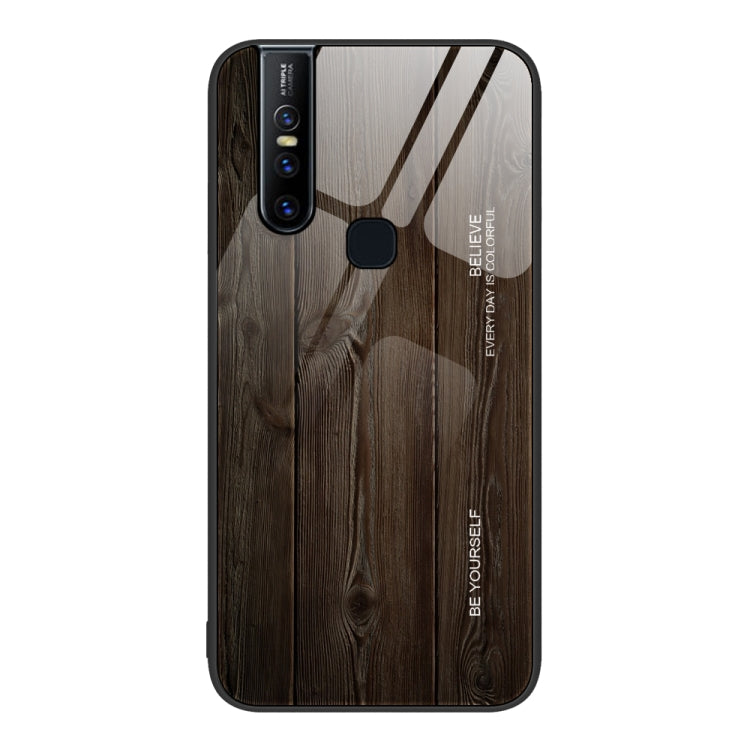 Wood Grain Glass Protective Case, For vivo S9e, For vivo V15, For vivo V21