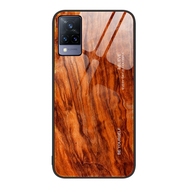 Wood Grain Glass Protective Case, For vivo S9e, For vivo V15, For vivo V21
