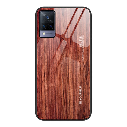 Wood Grain Glass Protective Case, For vivo S9e, For vivo V15, For vivo V21