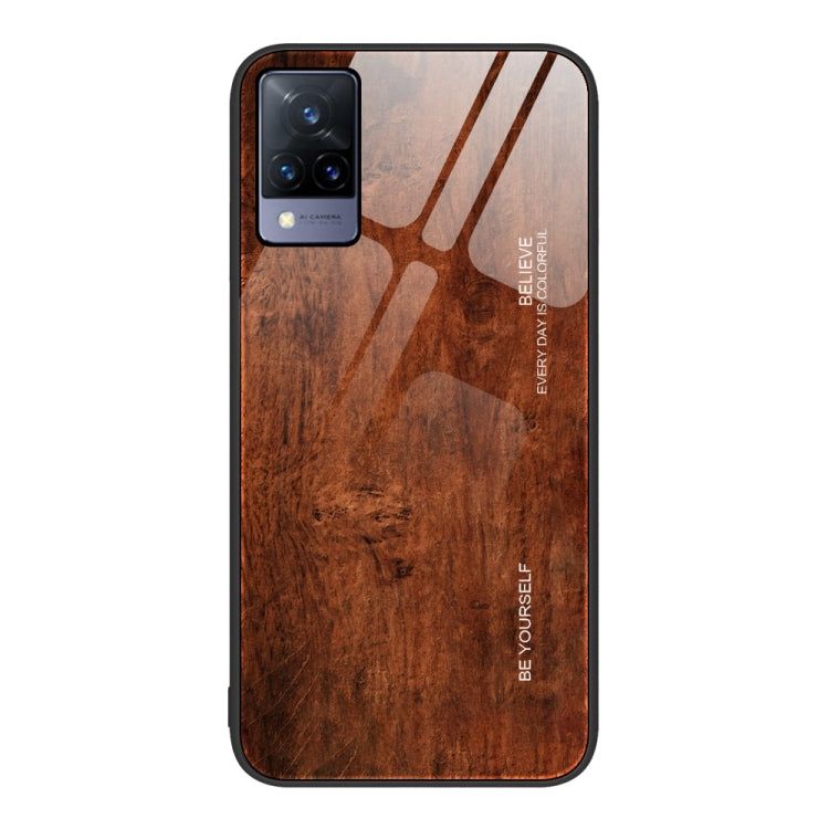 Wood Grain Glass Protective Case, For vivo S9e, For vivo V15, For vivo V21