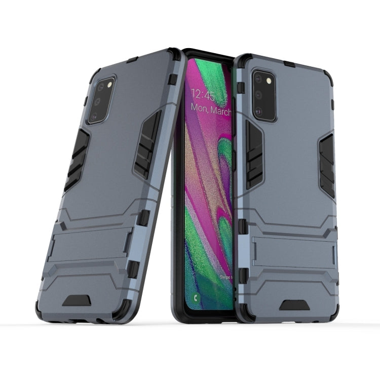 Rugged shockproof phone case set with blue-gray back and side protection
