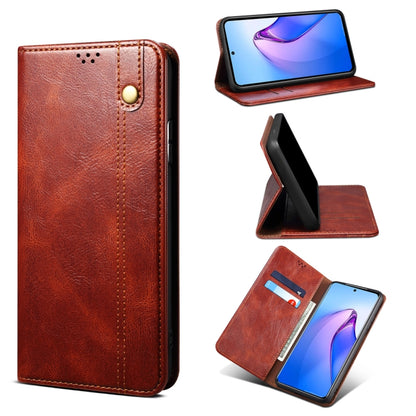 Brown leather phone case with card slot and folio stand
