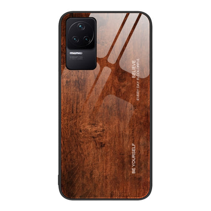 Wood grain phone protective case in dark brown with raised camera cutouts and black edges