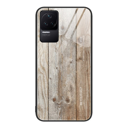 Wood grain phone protective case in light gray with raised camera cutouts and dark trim
