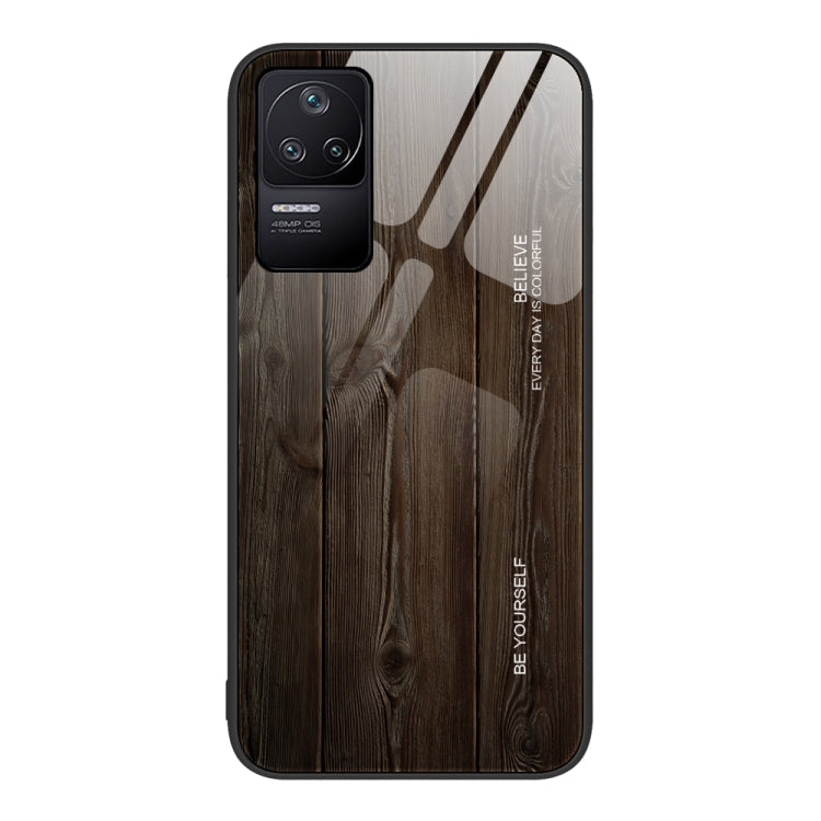Wood grain phone protective case in dark gray with raised camera cutouts and black edges