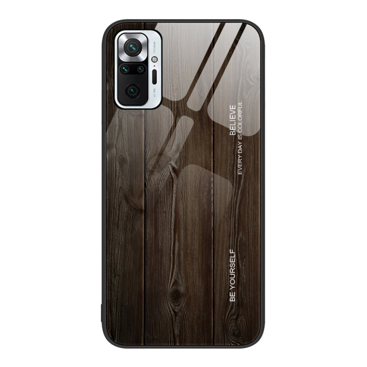 Wood grain phone protective case in dark walnut with raised camera cutouts and black edges