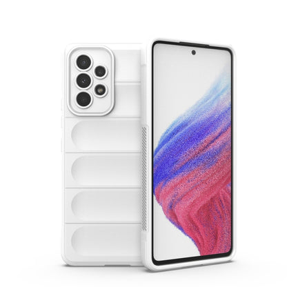 Magic Shield TPU phone case in white, with ridged grip and raised camera cutouts