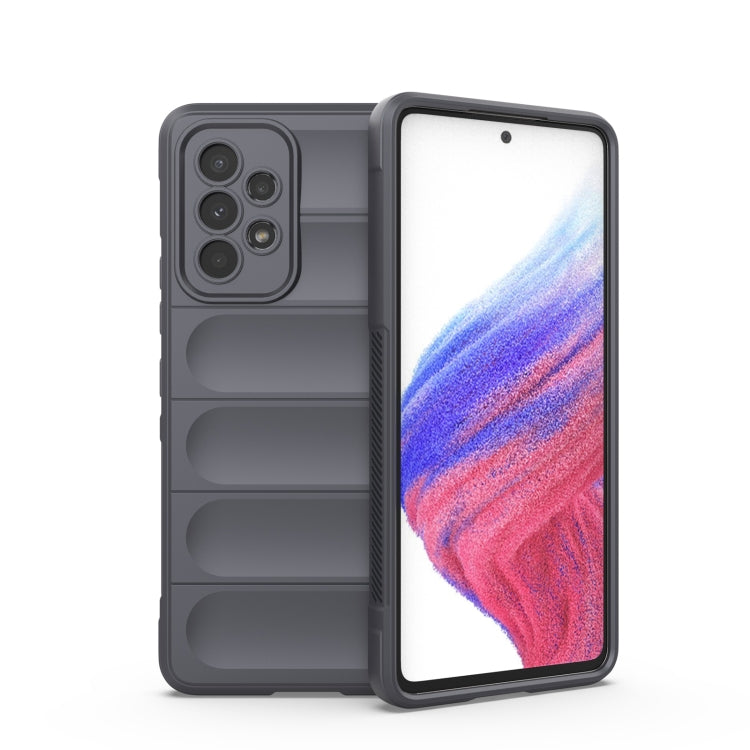 Magic Shield TPU phone case in dark grey, with ridged grip and raised camera cutouts