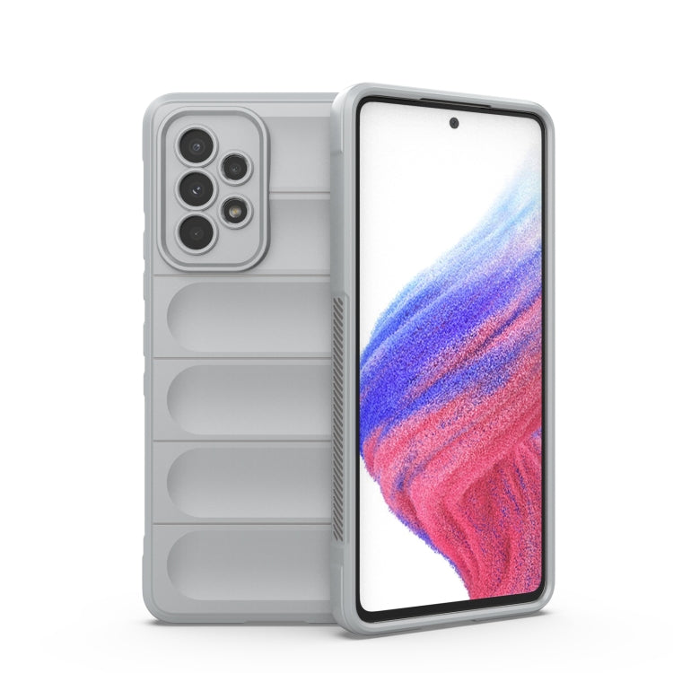 Magic Shield TPU phone case in grey, with ridged grip and raised camera cutouts