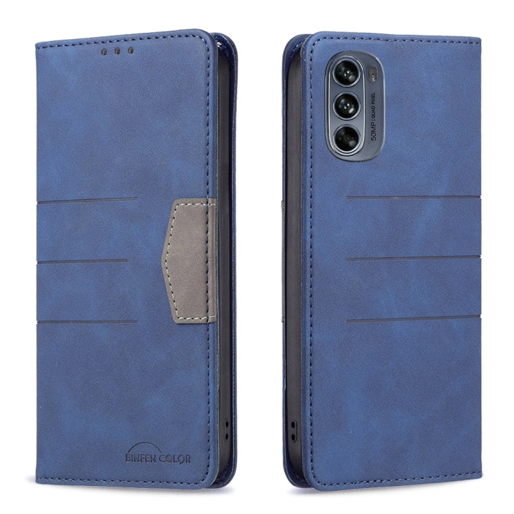 Blue magnetic leather phone wallet case with flip cover and triple camera cutout