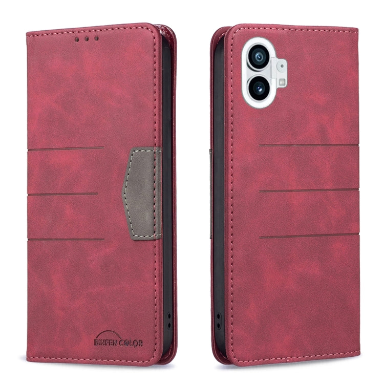 Red magnetic leather phone case with flip cover and side card pocket, camera cutout