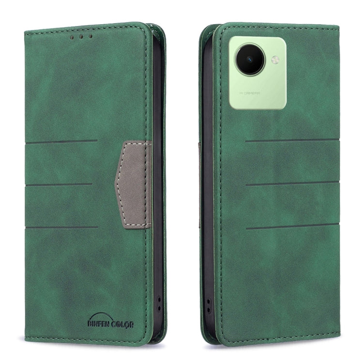 Green magnetic leather phone case with card holder and single-camera cutout