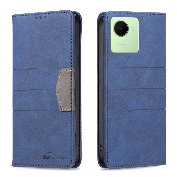 Blue magnetic leather phone wallet case with flip cover and single camera cutout