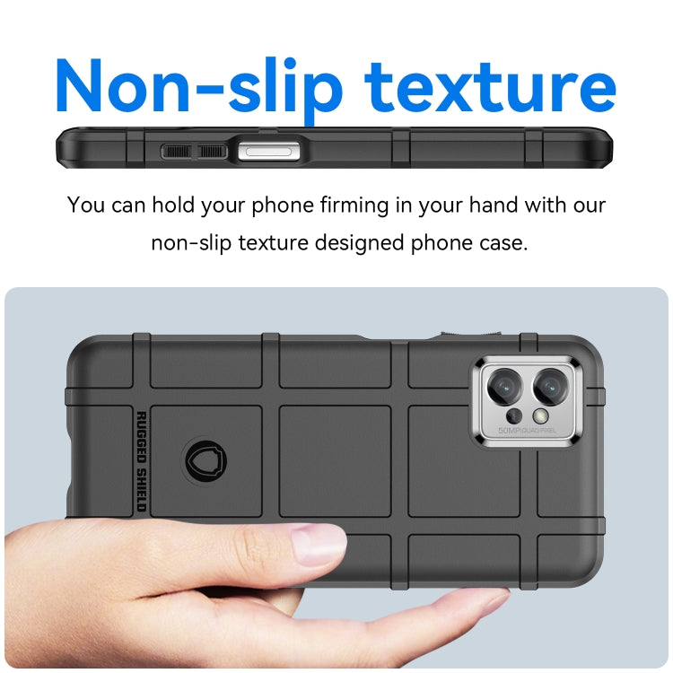 Rugged black non-slip TPU phone case with textured grip and raised camera guard