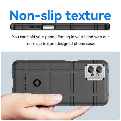 Rugged black non-slip TPU phone case with textured grip and raised camera guard