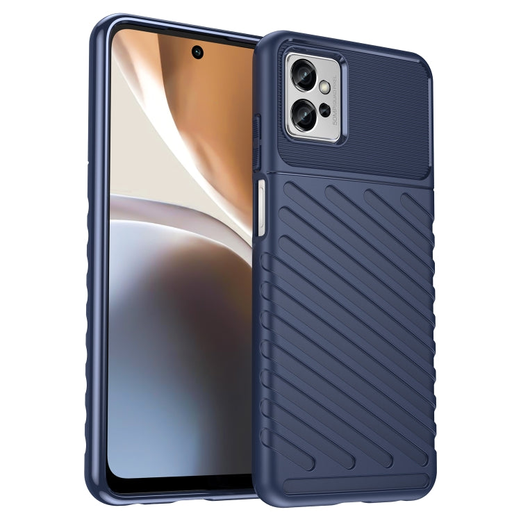 Blue shockproof TPU phone case with textured grip and camera cutout