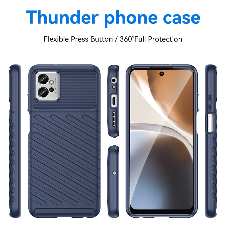Blue shockproof TPU phone case with textured back and side button cutouts