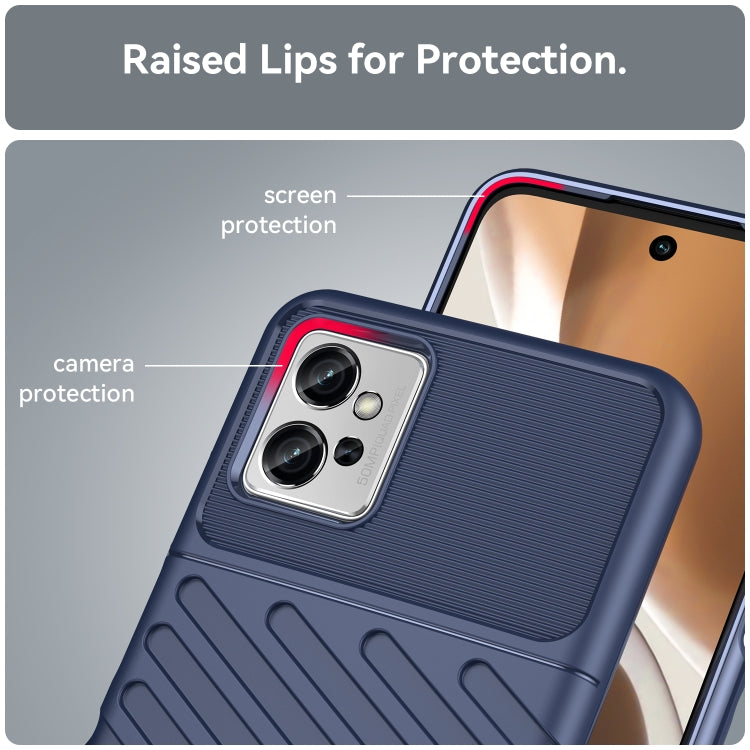 Blue shockproof TPU phone case with raised lips for screen and camera protection