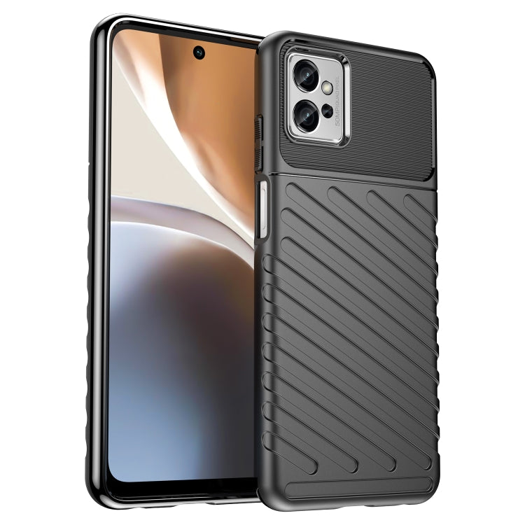 Black shockproof TPU phone case with textured back and dual camera cutout