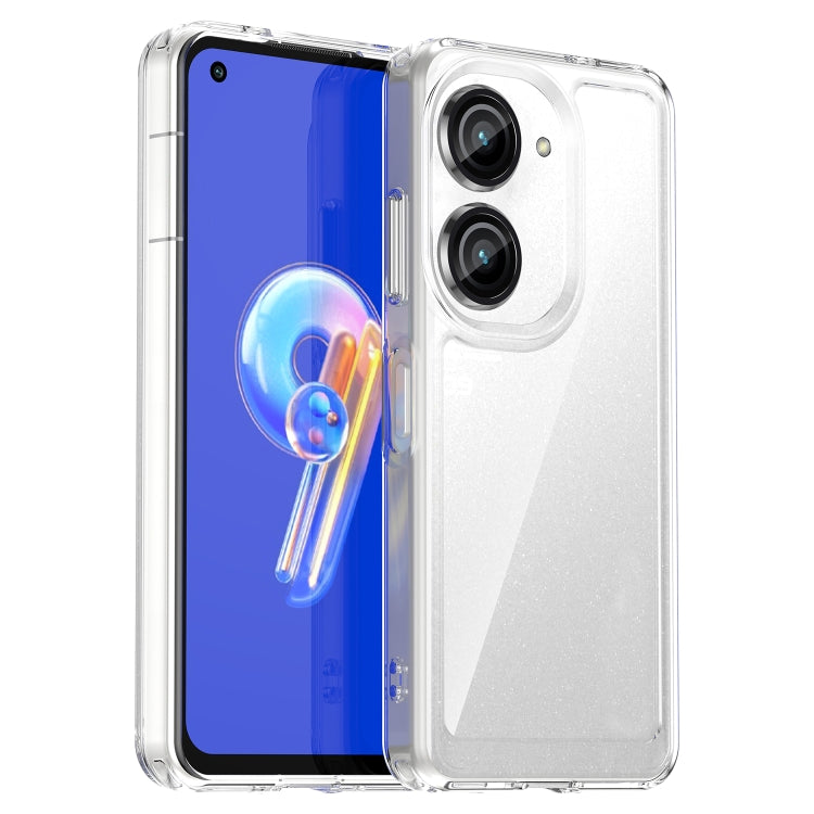 Transparent phone case with dual camera cutouts and raised protective edges
