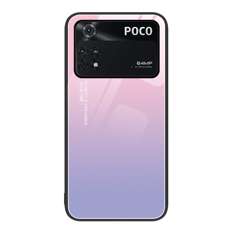 Painted glass phone case with purple and pink gradient ombre style