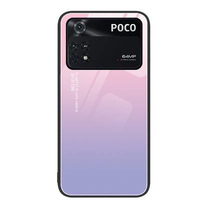 Painted glass phone case with purple and pink gradient ombre style