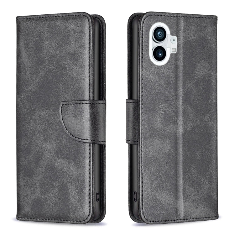 Dark grey lambskin leather folio phone case with front pocket and side opening