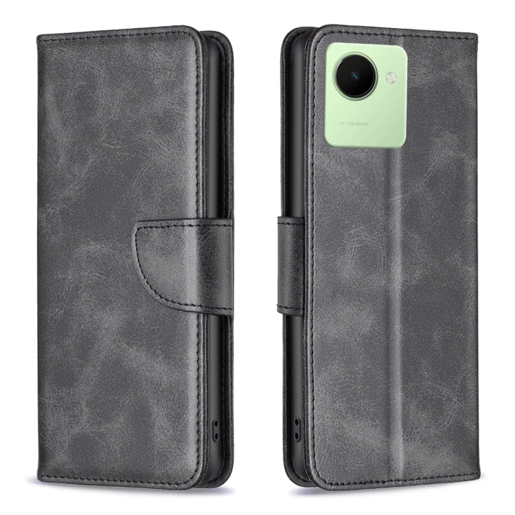 Dark grey lambskin leather folio phone case with front pocket and camera cutout