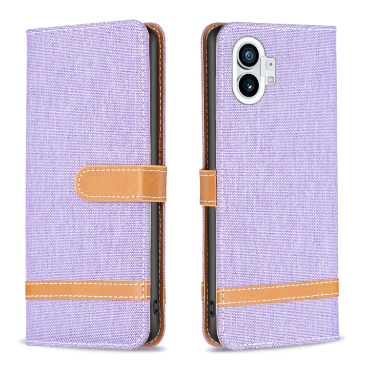Textured fabric leather wallet phone case with magnetic flap, lavender-purple