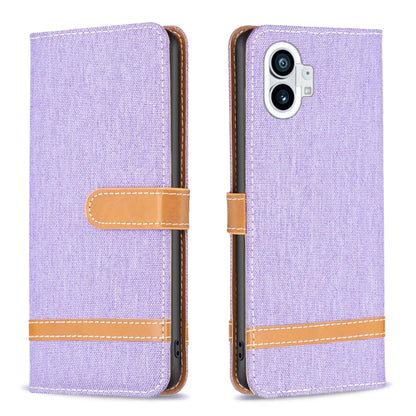 Textured fabric leather wallet phone case with magnetic flap, lavender-purple