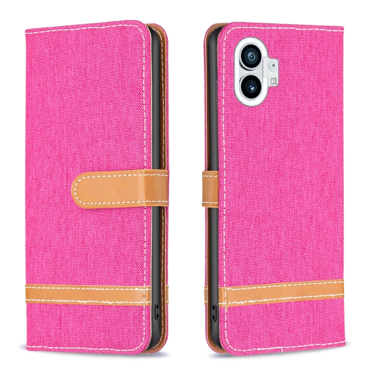 Textured fabric leather wallet phone case with magnetic flap, bright pink