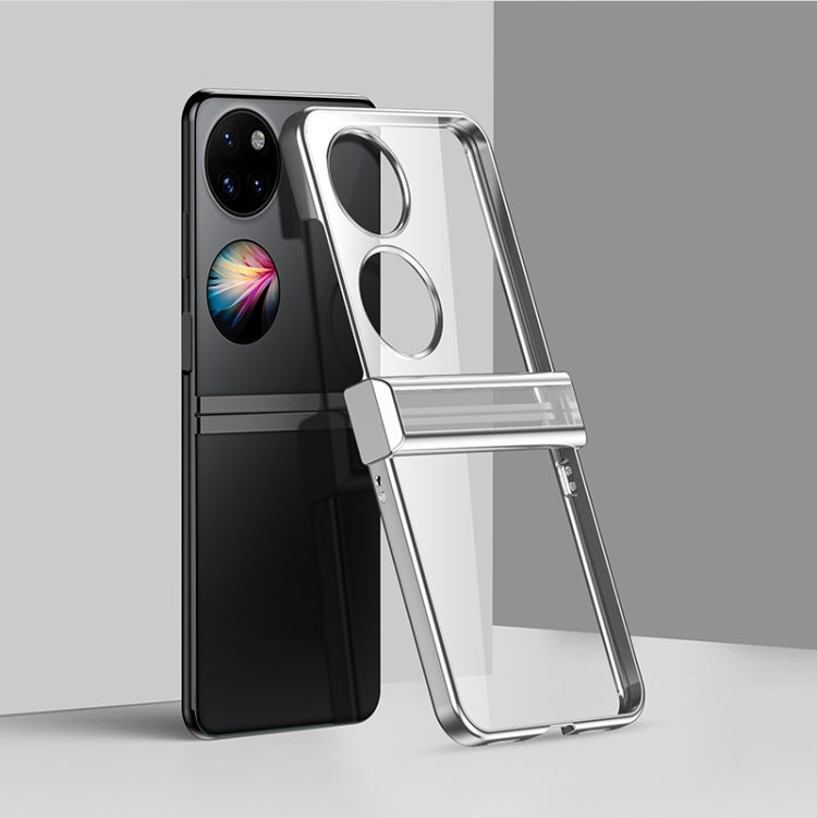 Clear shockproof full-coverage phone case with side kickstand and camera cutouts