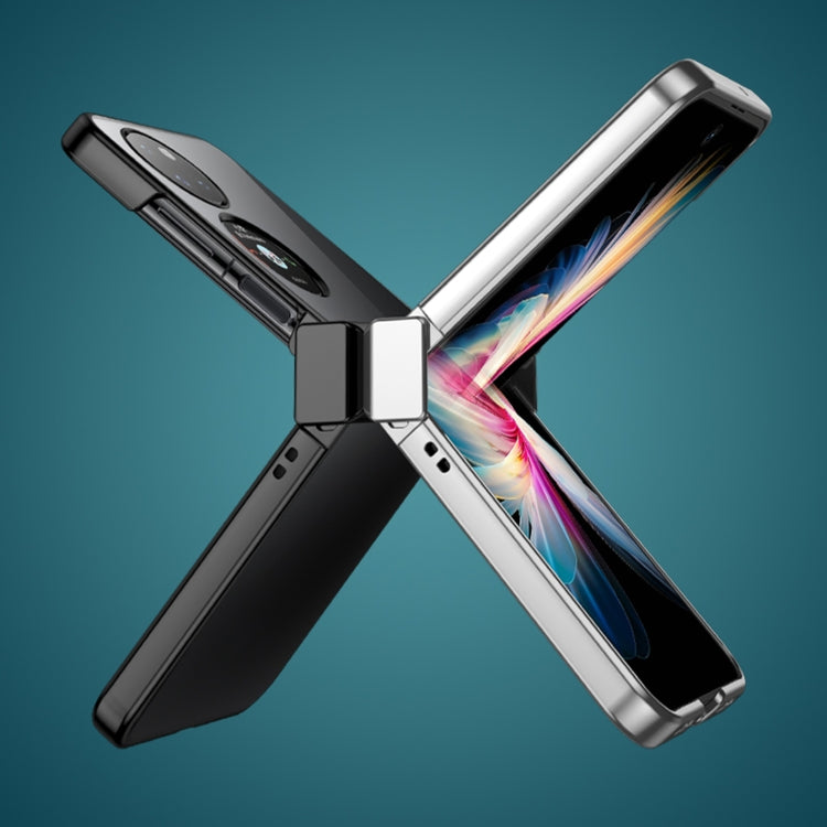 Black and silver shockproof full-coverage phone case with kickstand support
