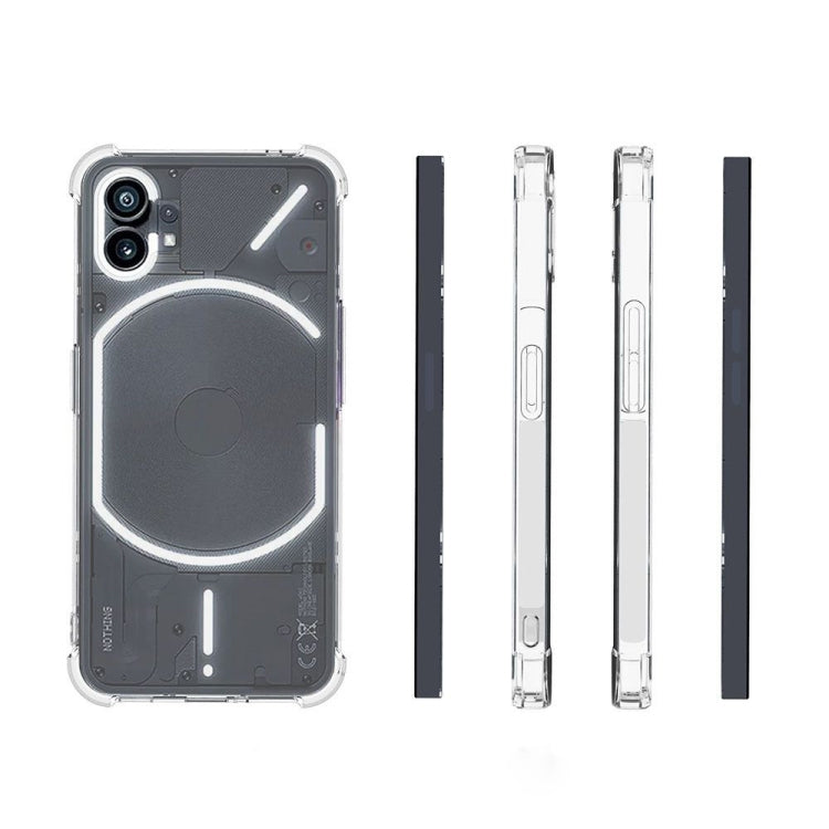 Transparent TPU phone case with shockproof bumper and precise side cutouts