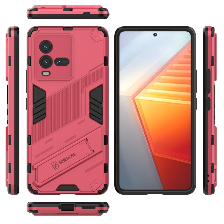 Red shockproof phone case set with screen cover cutouts and textured back