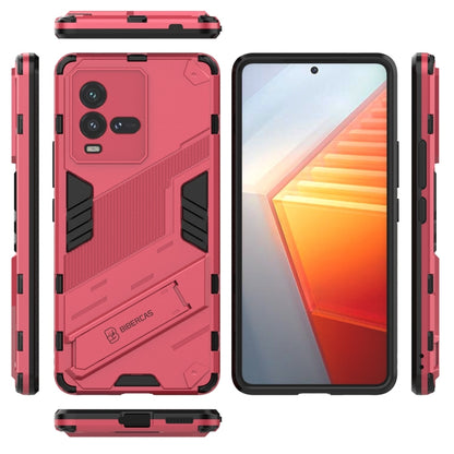 Red shockproof phone case set with screen cover cutouts and textured back