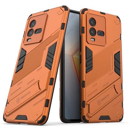 Orange shockproof phone case with textured grip and raised camera covers