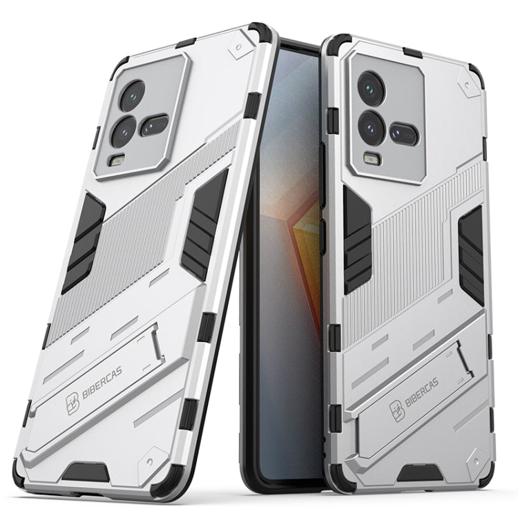 White shockproof phone case with textured grip and raised camera covers