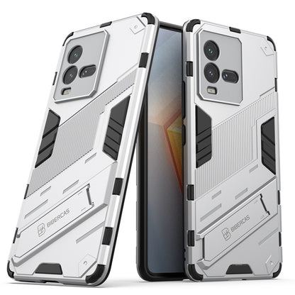 White shockproof phone case with textured grip and raised camera covers