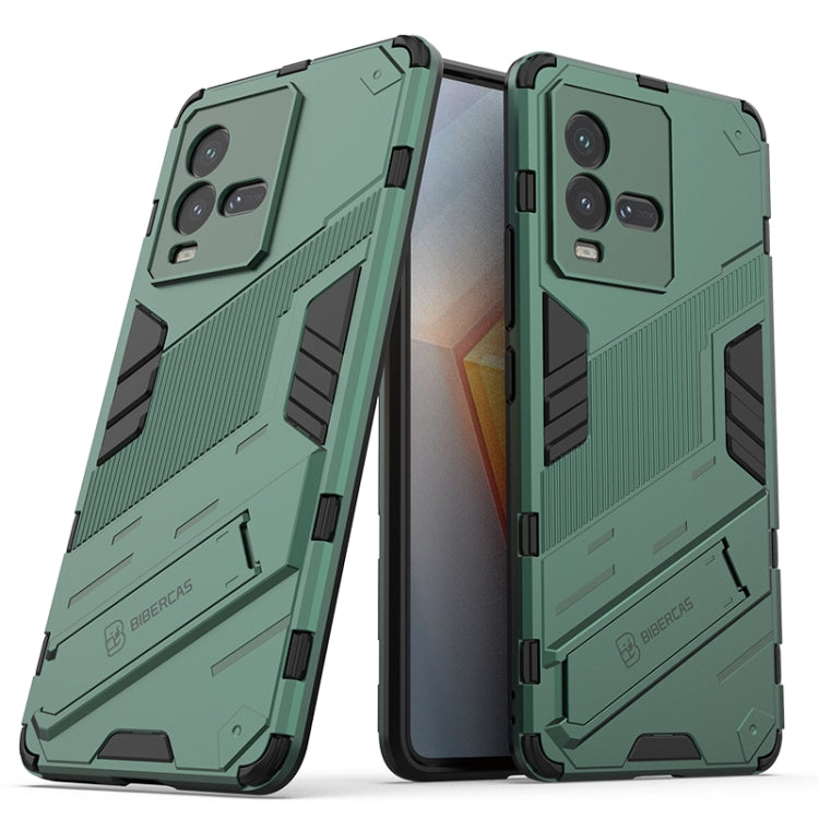 Green shockproof phone case with textured grip and raised camera covers