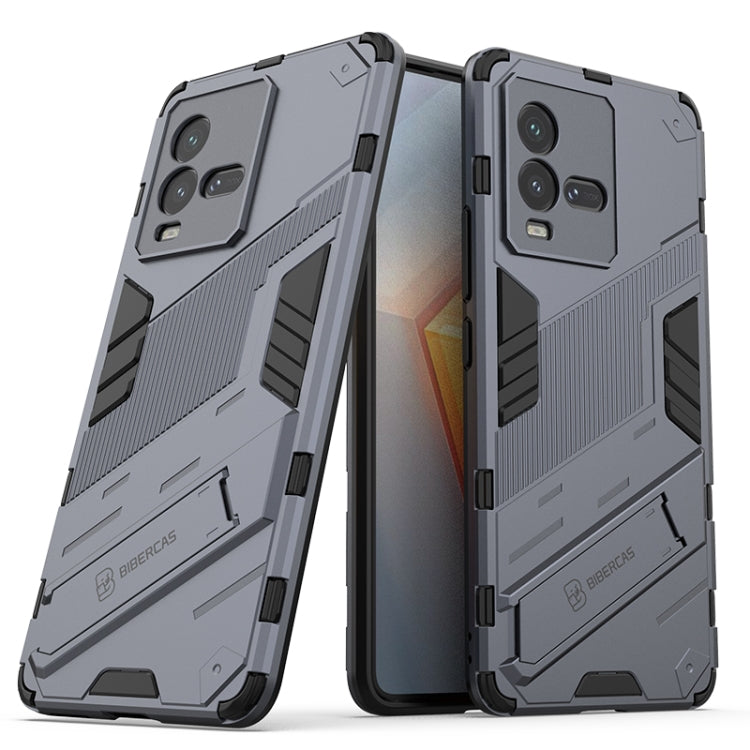 Grey shockproof phone case with textured grip and raised camera covers