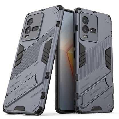 Grey shockproof phone case with textured grip and raised camera covers